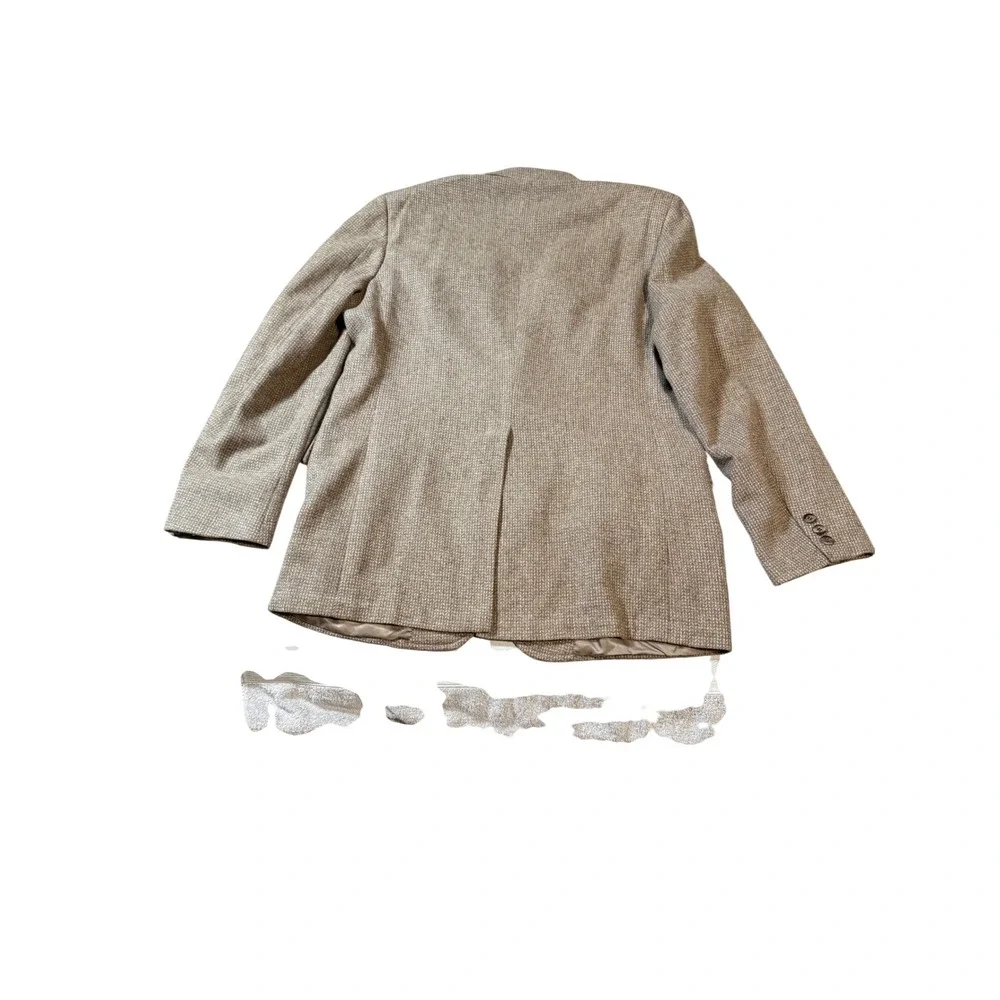 Vintage Size DM Blazer 100% Wool Brown‎ Beige 2 Button Sport Coat Professional